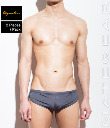 Sexy Men's Sportswear Signature Mini Shorts - Ki Nam (Dark Grey Air Nylon) - MATEGEAR - Sexy Men's Swimwear, Underwear, Sportswear and Loungewear